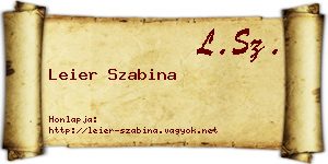 Leier Szabina névjegykártya